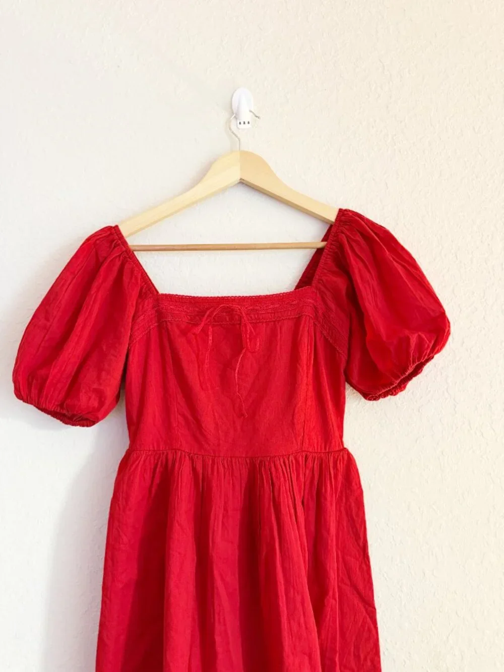 Abercrombie & Fitch Red Puff Sleeve Maxi Dress XS NWT